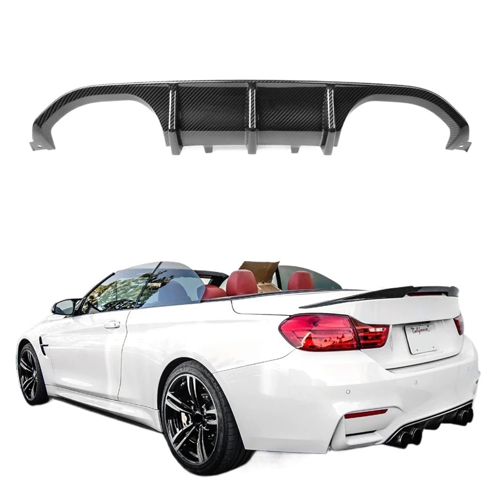 Heckspoiler-Diffusor-Spoiler Dry Carbon Fiber Heckstoßstange Lippe Diffusor Spoiler kompatibel for BMW F80 M3 F82 F83 M4 Coupe Limousine Cabrio 2014–2020 Autozubehör von EPNYWJTE