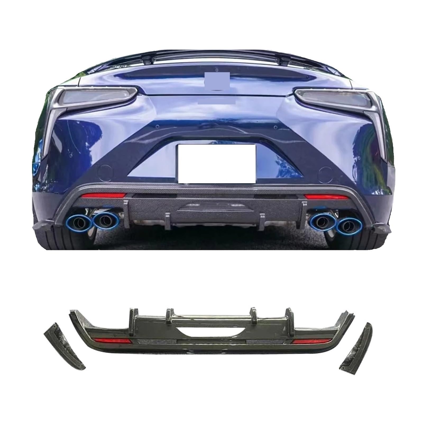 Heckspoiler-Diffusor-Spoiler Dry Carbon Fiber T Style Heckdiffusor kompatibel for Lexus LC500 LC500H Auto Body Kit Zubehör Heckdiffusor Splitter von EPNYWJTE