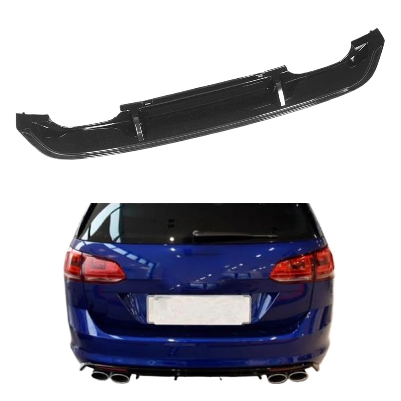 Heckspoiler-Diffusor-Spoiler Glänzend schwarz Auto Heckstoßstange Diffusor Auspuff Spoiler Splitter kompatibel for Volkswagen VW Golf 7 MK7 R 2015–2017 von EPNYWJTE