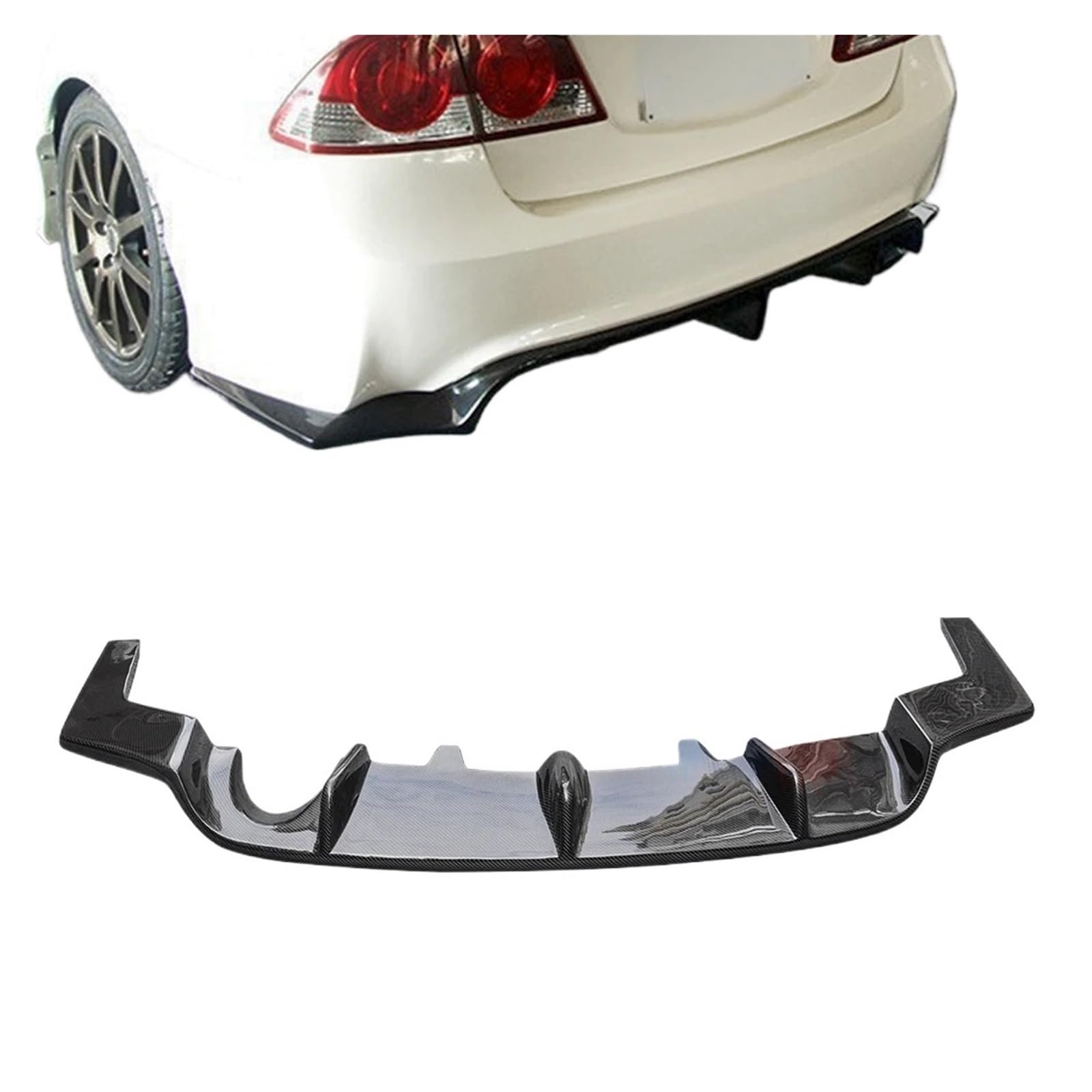 Heckspoiler-Diffusor-Spoiler Kohlefaser-Diffusor-Hecklippe, kompatibel mit Honda CIVIC 8TH TR 2006–2011, FD2 JS, Stoßstange, Auto-Tuning von EPNYWJTE