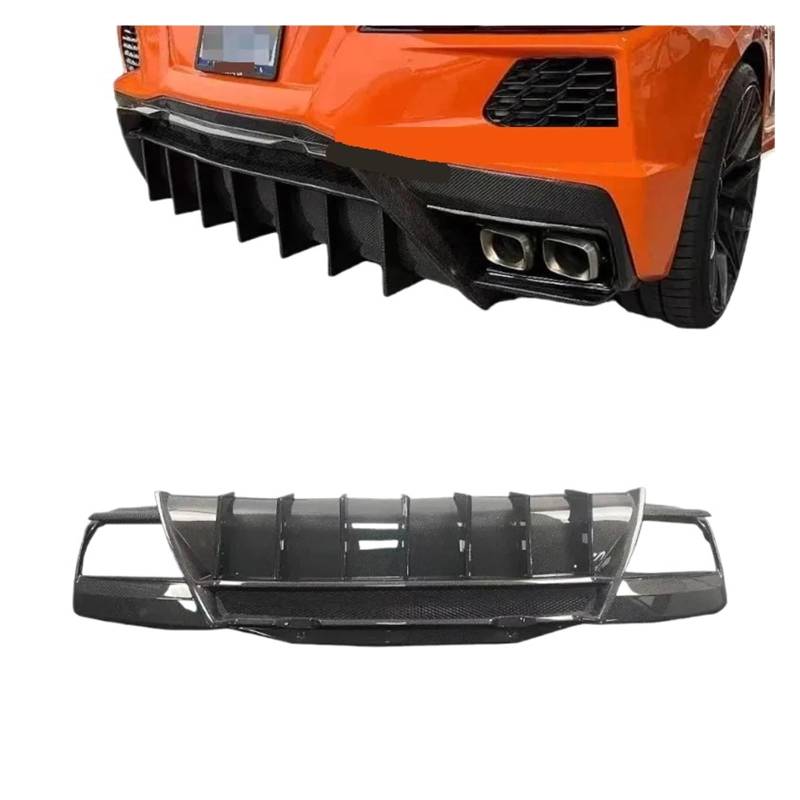 Heckspoiler-Diffusor-Spoiler Kohlefaser kompatibel for Chevrolet Corvette C8 Hecklippe W26 Heckstoßstange Kofferraum Diffusor Spoiler Abdeckung Body Kit Perfekte Installation von EPNYWJTE