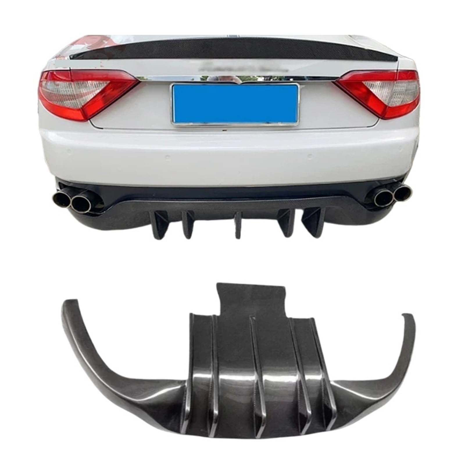 Heckspoiler-Diffusor-Spoiler Kompatibel For Maserati GT GTS GC 2007-2015 Auto Carbon Faser Stamm Stoßstange Hinten Lip Diffusor Splitter Schutz Abdeckung von EPNYWJTE