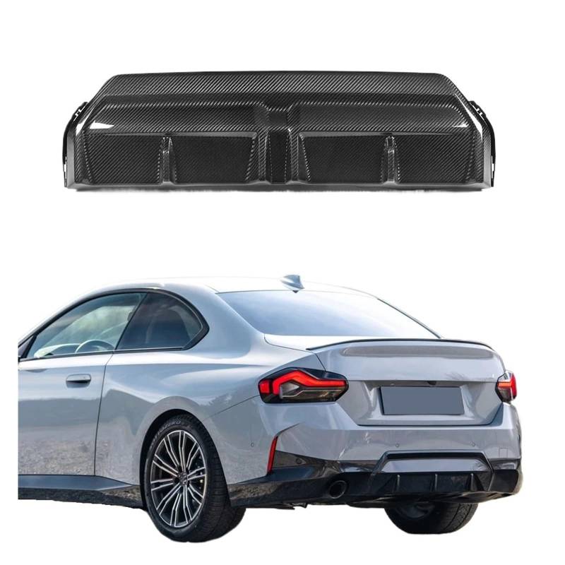 Heckspoiler-Diffusor-Spoiler Kompatibel for 2er-Serie 220d 220i 230i G42 Coupe Sportwagen-Stoßstangenlippen, Trocken-Carbonfaser-Hecklippendiffusor, 4 Haifischflossen-Auto-Mithelfer von EPNYWJTE