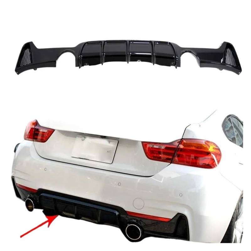 Heckspoiler-Diffusor-Spoiler Kompatibel for BMW 4er F32 F36 F33 Coupe GC Cabrio Heckstoßstangendiffusor Lip Gloss Schwarz Hecklippe Doppelauspuff Einzelauslass von EPNYWJTE