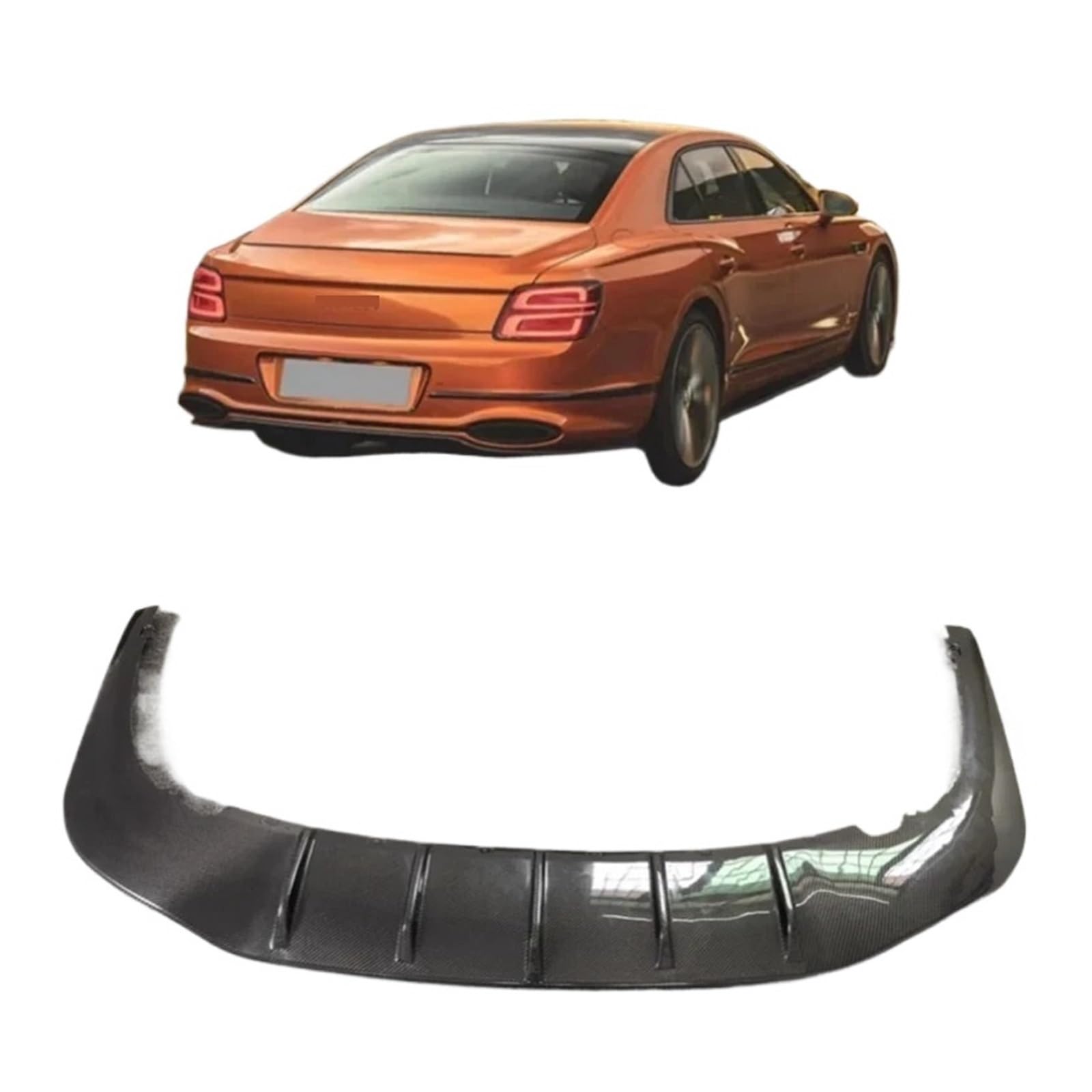 Heckspoiler-Diffusor-Spoiler Kompatibel for Bentley Flying Spur W12 2020 2021 2022 Carbon Faser Auto Hinten Lip Stoßstange Diffusor Spoiler Schutz Abdeckung von EPNYWJTE