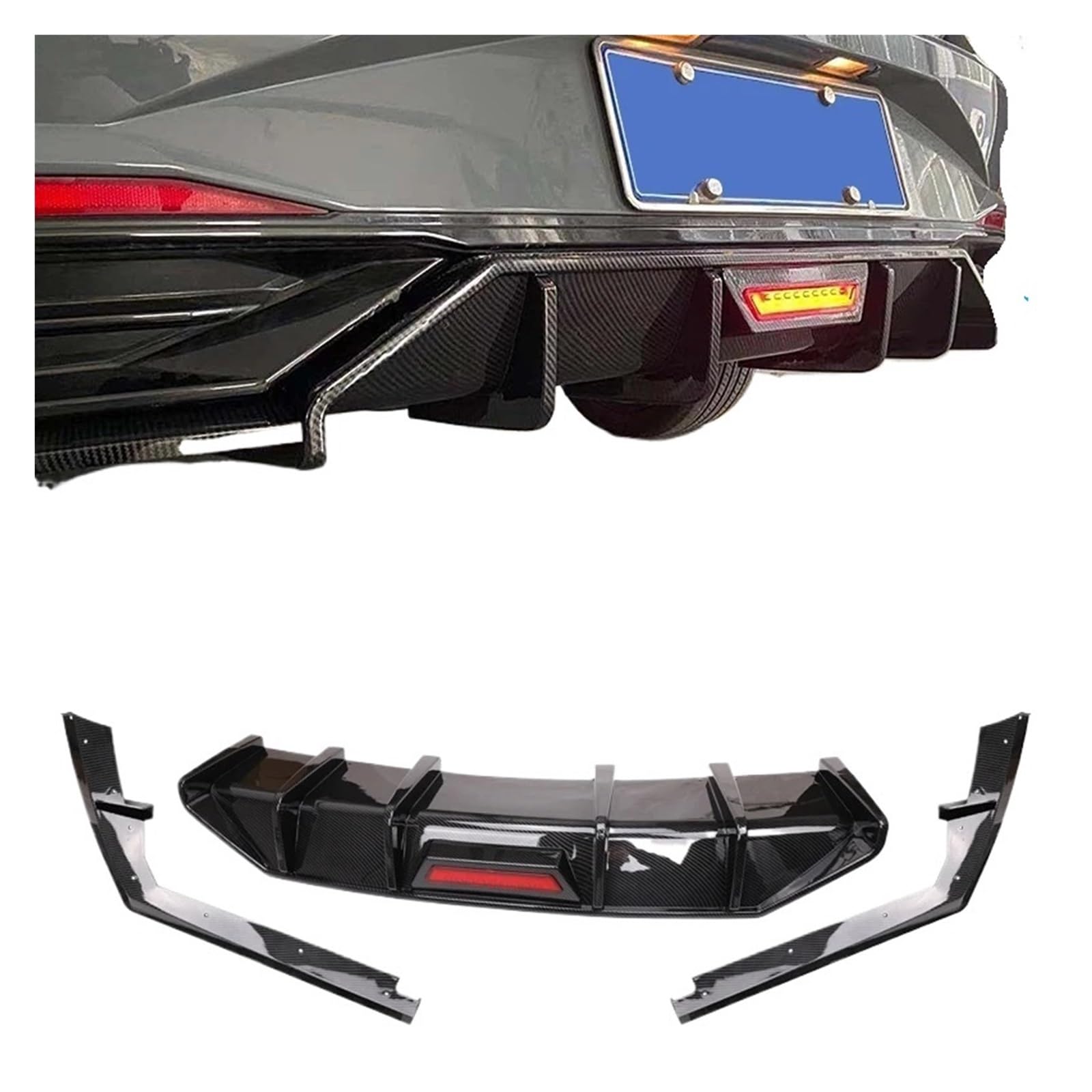 Heckspoiler-Diffusor-Spoiler Kompatibel for Hyundai Elantra Avante CN7 Hinten Lip Spoiler Diffusor Körper Modifikation Teile 2020 2021 2022(Carbon fiber pattern) von EPNYWJTE