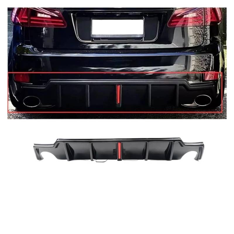 Heckspoiler-Diffusor-Spoiler Kompatibel for Lexus IS250 IS300 IS350 2006–2012 Heckstoßstangendiffusor mit Licht, Autozubehör, Spoiler, Splitter, Diffusor, Body-Kit(Glossy Black) von EPNYWJTE