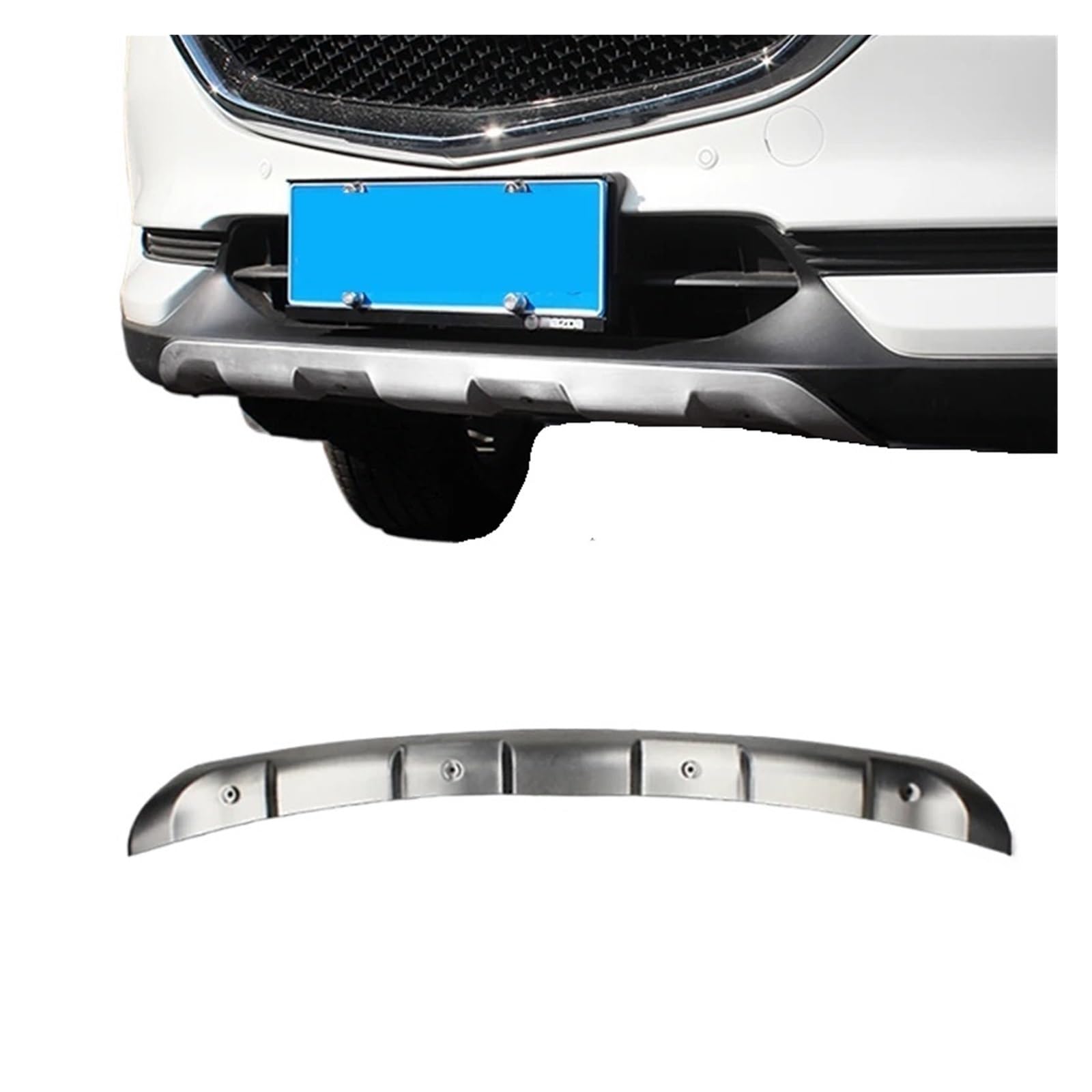 Heckspoiler-Diffusor-Spoiler Kompatibel for MAZDA CX-5 CX5 2017-2020 Edelstahl vorne + hinten Stoßstangen Crash Plate Anti-Kratz-Schutz Dekoration Autozubehör(Front) von EPNYWJTE