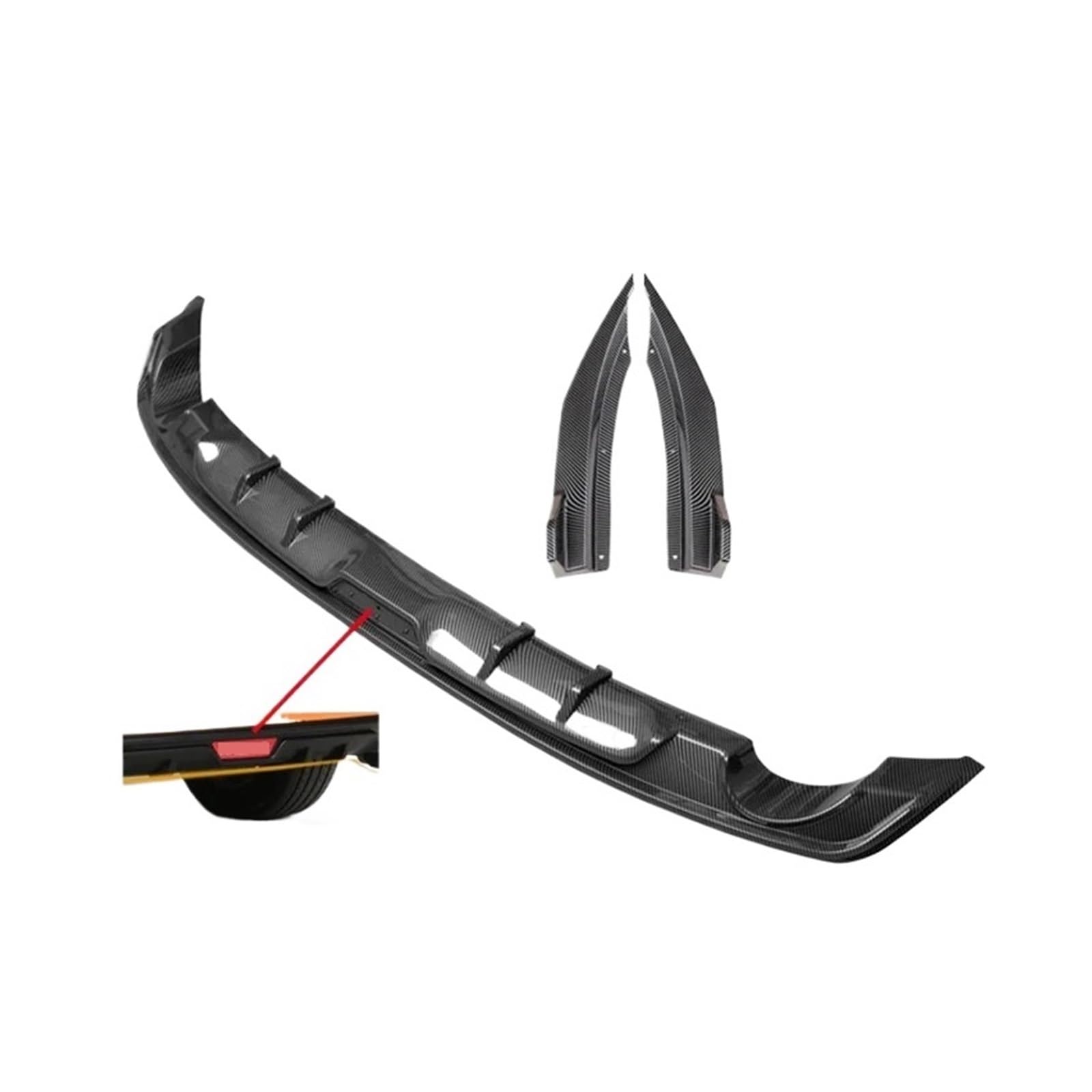 Heckspoiler-Diffusor-Spoiler Kompatibel for Mazda 3 2020-2021 Axela Hecklippe Auto Heckstoßstange Spoilerflossen Anti-Crash-Diffusor Lip Wrap Winkel Splitterschutz JDM(F) von EPNYWJTE