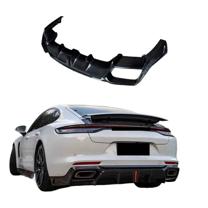 Heckspoiler-Diffusor-Spoiler Kompatibel for Panamera 971,2 Dry Carbon Fiber Hinten Diffusor Zurück Stoßstange Mit Auto-licht-ampel Lip Splitter Auto Dekoration Teile von EPNYWJTE