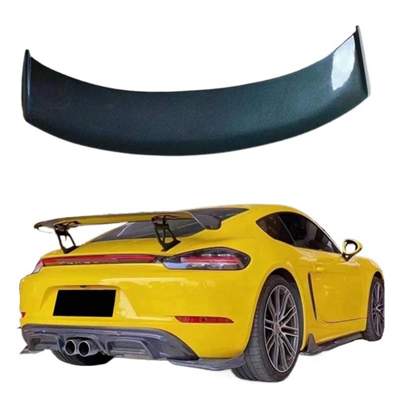 Heckspoilerflügel, kompatibel for Porsche Boxster Cayman 718 981 987 GT4, Heckspoiler, großer Spoilerlippenflügel, Kohlefaser/FRP, Schwarz(Bright black) von EPNYWJTE