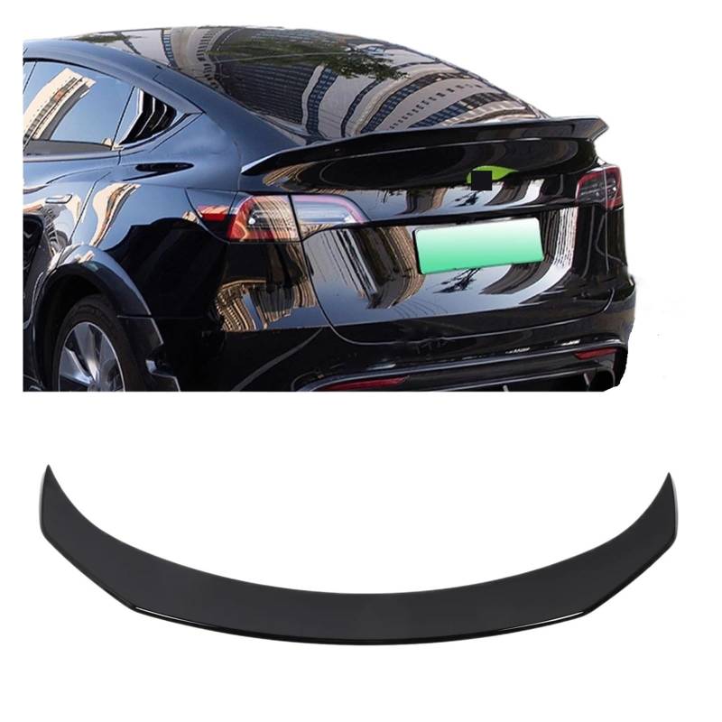 Hinten Stamm Deckel Spoiler Sportlichen Stil Stamm Schwanz Flügel Lip Spoiler Ersatz Kompatibel for Tesla Modell Y 2021 Zu 2023(Glossy black) von EPNYWJTE