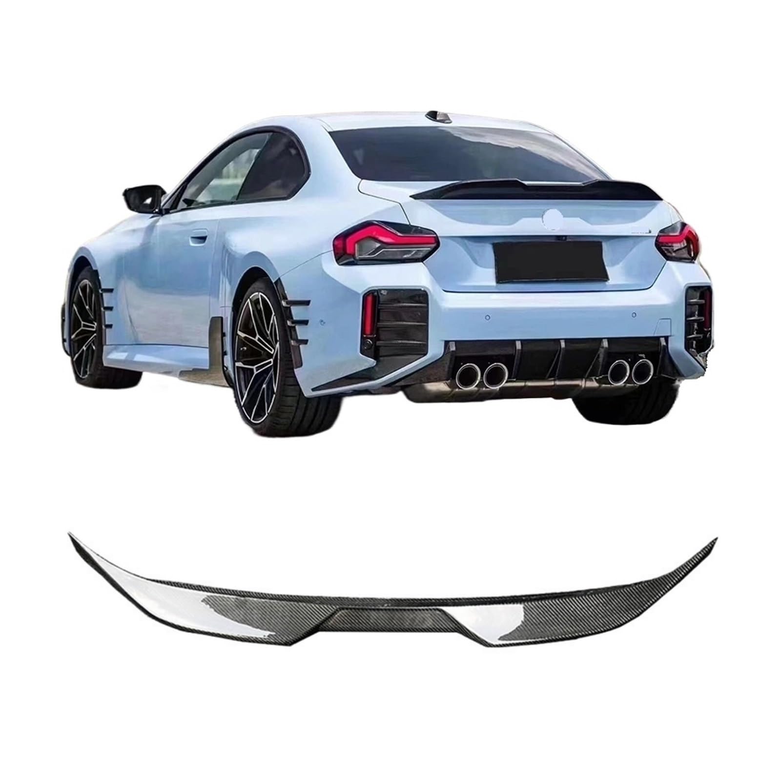 Kofferraum-Heckspoiler, Trocken-Carbon-Faser-Heckflügel, Mp-Stil, kompatibel for BMW G42, G87, M2 M235i M240i Coupe Windflügel ab 2022 von EPNYWJTE