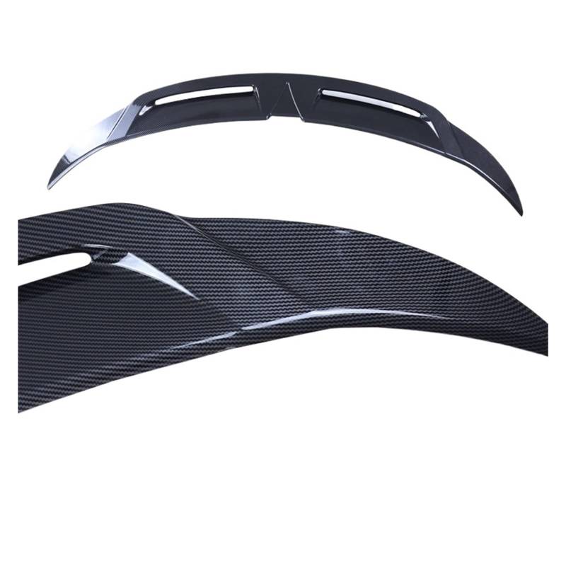 Kompatibel for 2021 22 24 Tesla Modell Y Stamm Helle Schwarz Carbon Faser Muster ABS Deckel Spoiler Flügel Auto Heckklappe lip Body Kit Zubehör(Carbon fiber pattern) von EPNYWJTE