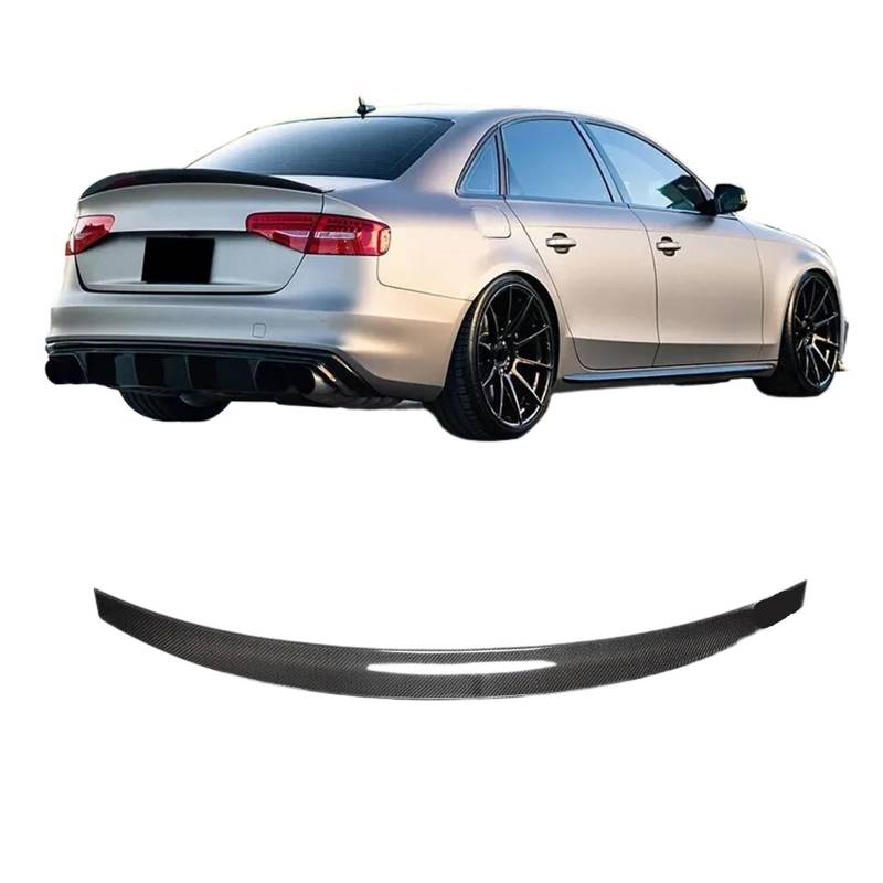 Kompatibel for Audi S4 B 8,5 Limousine 2013-2016 Carbon Faser Auto Hinten Stamm Racing Spoiler Lip Boot Flügel auto Zubehör von EPNYWJTE