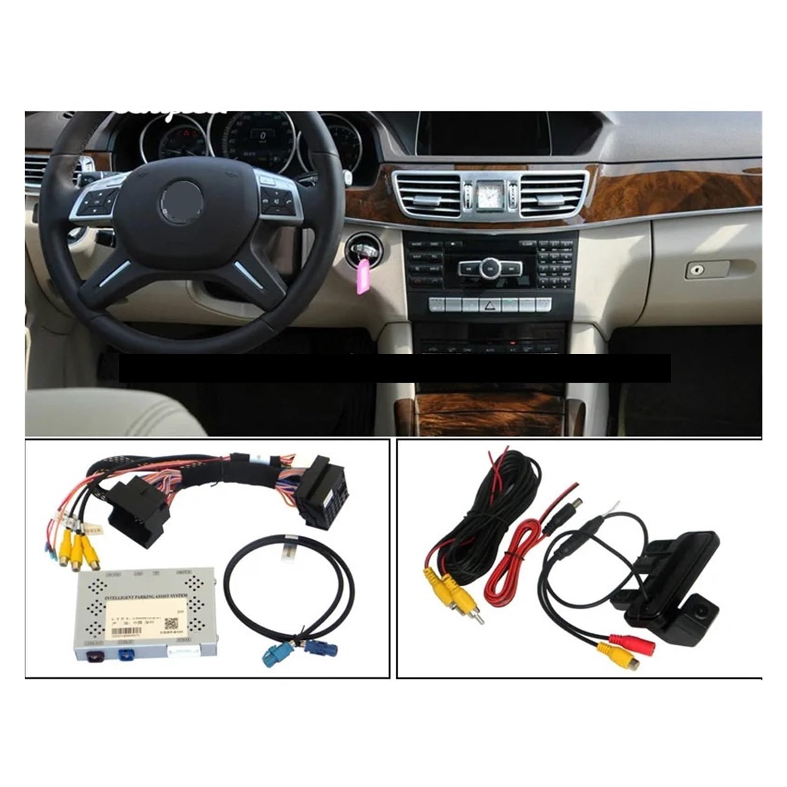 Kompatibel for Benz E-Klasse W212 2012–2016, Rückfahrkamera-Set/HD-Rückfahrkamera mit Decoder-Update, OEM-Bildschirm(For NTG 5.0 5.1) von EPNYWJTE