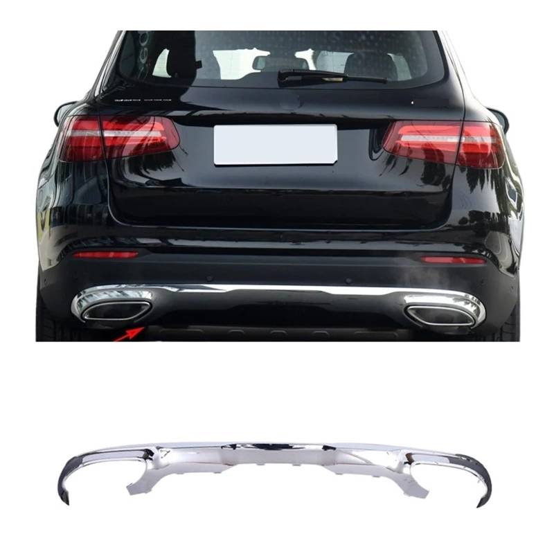 Kompatibel for Benz GLC X253 W253 SUV GLC220d A2538852325 Heckstoßstange Spoiler Diffusor Splitter Chrome Trim Chrom Styling von EPNYWJTE