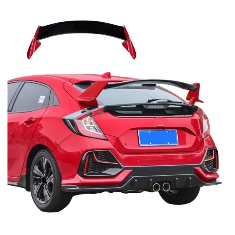 Kompatibel for Honda Civic10th Gen FK7 2016-2020 Schrägheck Heckspoiler Typ-R Stil Tuning Dach Flügel Stamm Lippe Dekoration Body Kits Tuning(Red Black) von EPNYWJTE