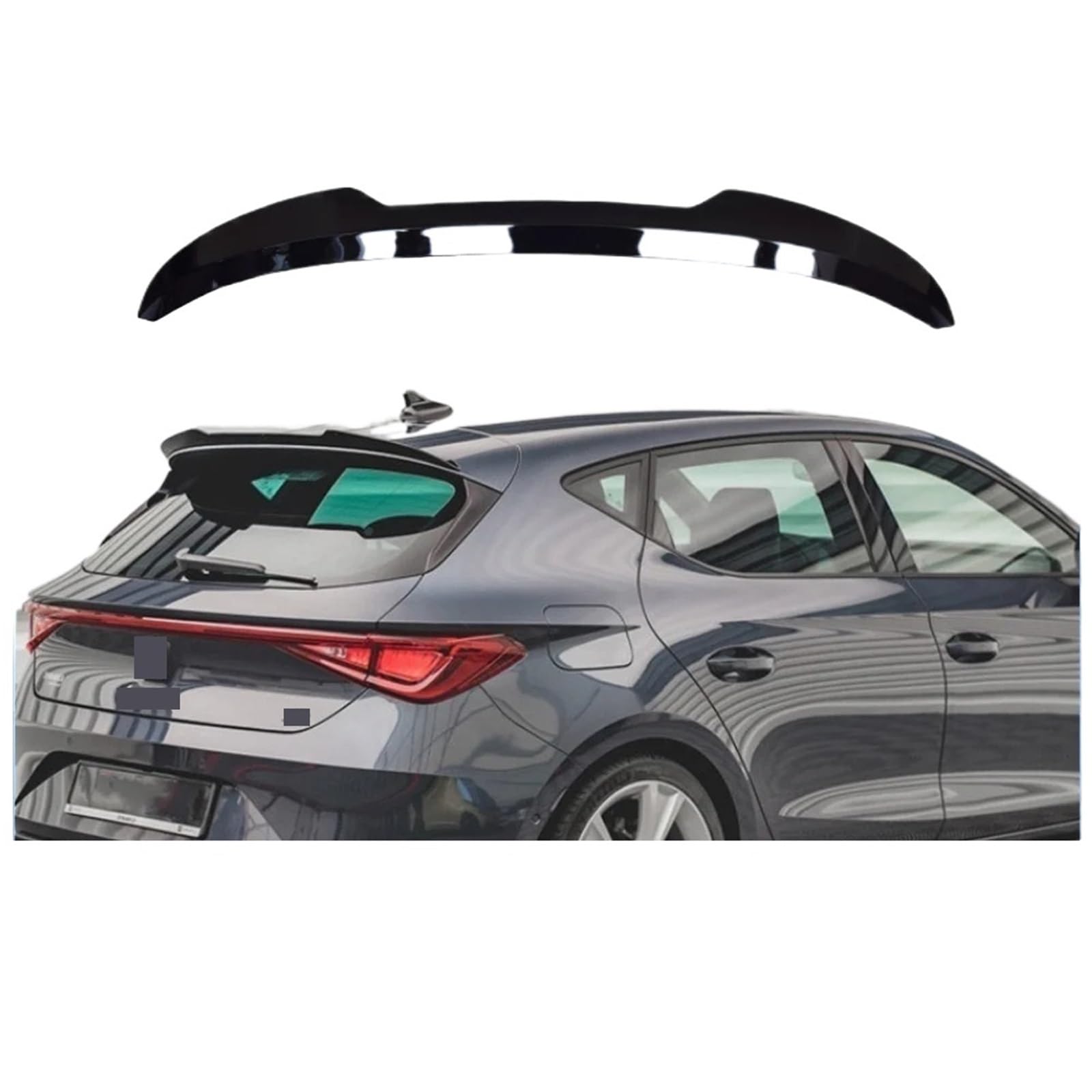 Kompatibel for SEAT LEON Hinten Fin Meer LEON FR/CUPRA MK4 Auto Hinten Stamm Dach Spoiler Schwanz Flügel Splitter auto Dekorieren Zubehör(Carbon Fiber Look) von EPNYWJTE