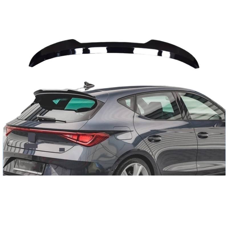 Kompatibel for SEAT LEON Hinten Fin Meer LEON FR/CUPRA MK4 Auto Hinten Stamm Dach Spoiler Schwanz Flügel Splitter auto Dekorieren Zubehör(Gloss Black) von EPNYWJTE