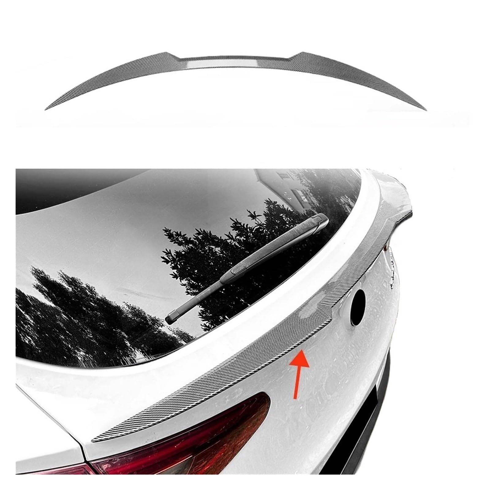 Oberer Heckflügel, mittlerer Heckflügel, Spoiler, Karosserie-Kit, Modifikation, kompatibel for Alfa Romeo Stelvio 2017+(Middle Tail B) von EPNYWJTE