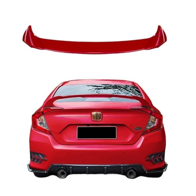 Schwanz Flügel Mit Licht 2016-2018 Kompatibel for Honda10th Gen Civic ABS Heckspoiler Flügel Hinten Schwanz Spoiler körper Kits(Red) von EPNYWJTE