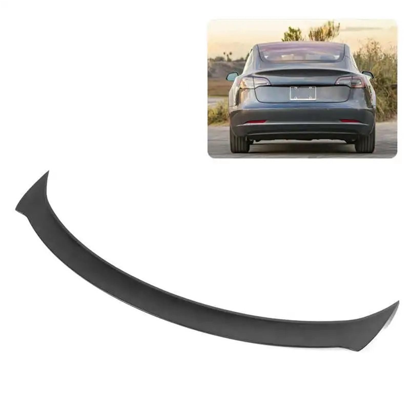 Schwarzer Heckspoiler Heckflügel Lippe 3D Racing Style Kompatibel for TESLA MODEL 3 2017 2018 2019 2020 Autozubehör von EPNYWJTE