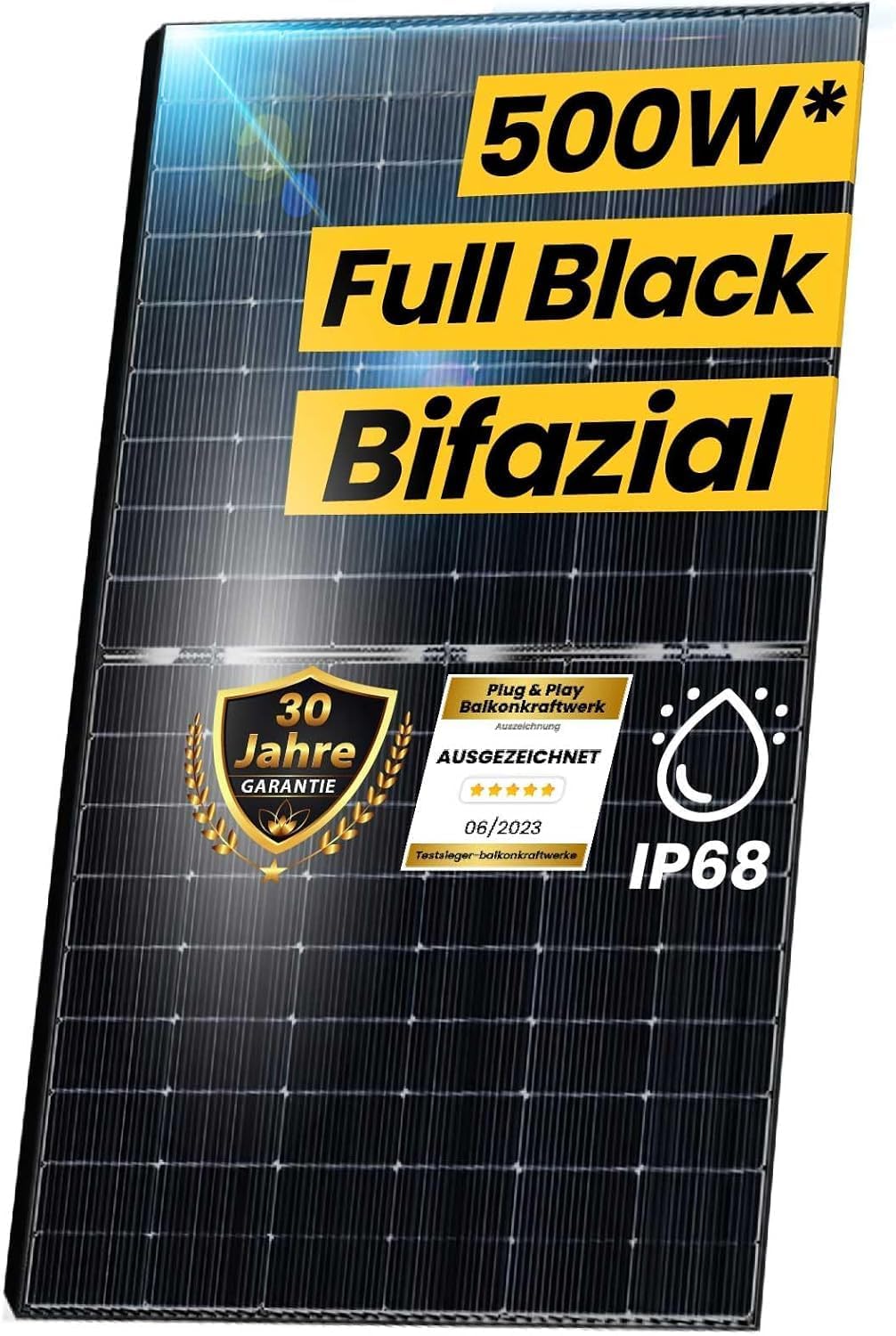 EPP.Solar® 2x 500 Watt Bifazial Modul Black/Silber Rahmen von EPP.Solar