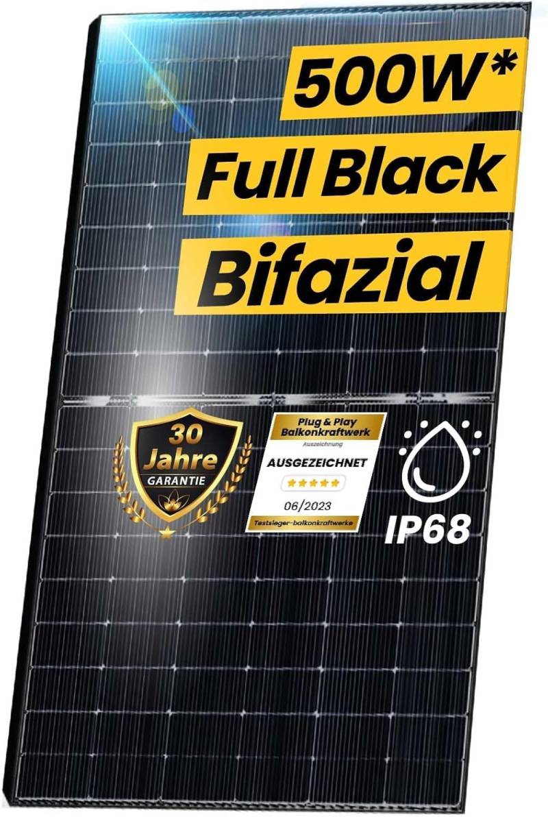 EPP.Solar® 2x 500 Watt 500W Bifazial Glas-Glas Photovoltaik Solarpanel von EPP.Solar