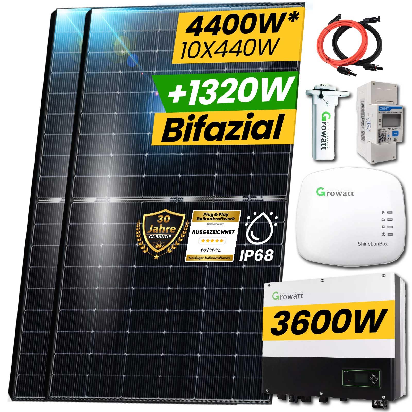 EPP.Solar® 4400W/3600W Solaranlage | Growatt 3,6 kW Wechselrichter WIFI Smart PV Anlage von EPP.Solar