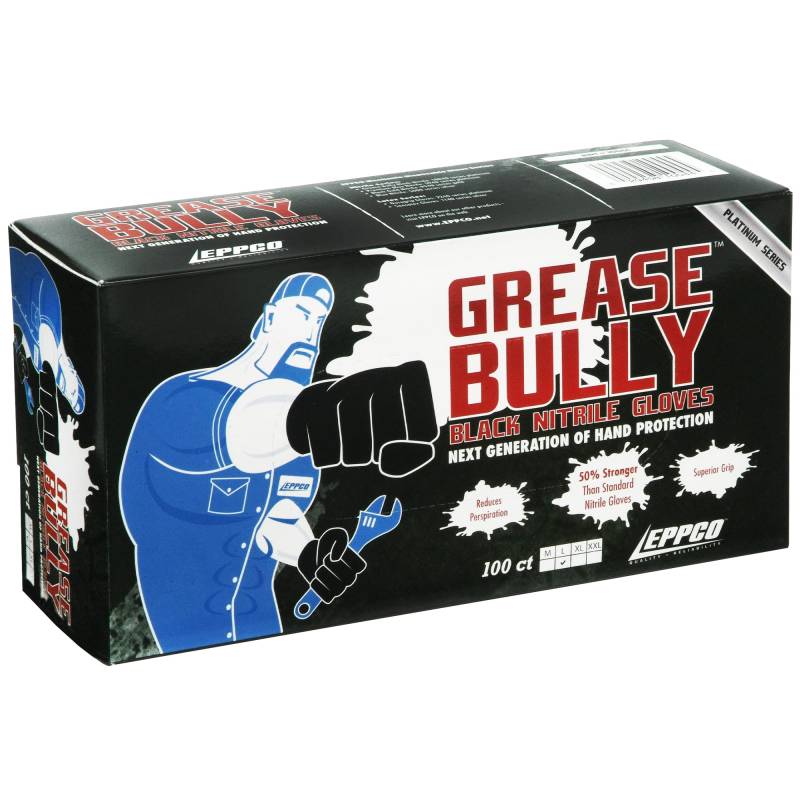 Kunzer Nitril-Einweghandschuhe Schwarz Grease Bully Größe M (Dispenser mit 100 Stück) von EPPCO