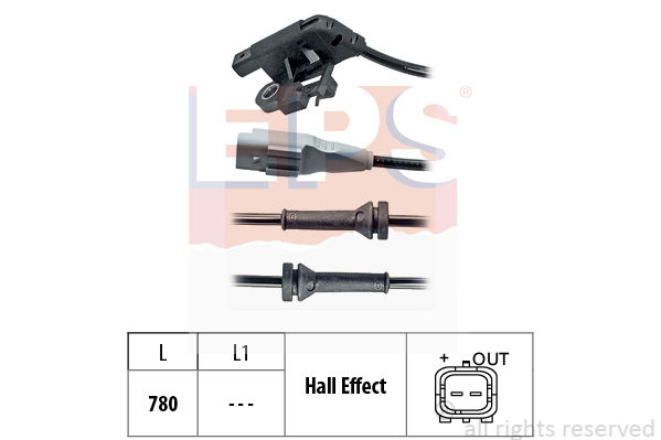 Sensor, Raddrehzahl Hinterachse EPS 1.960.032 von EPS