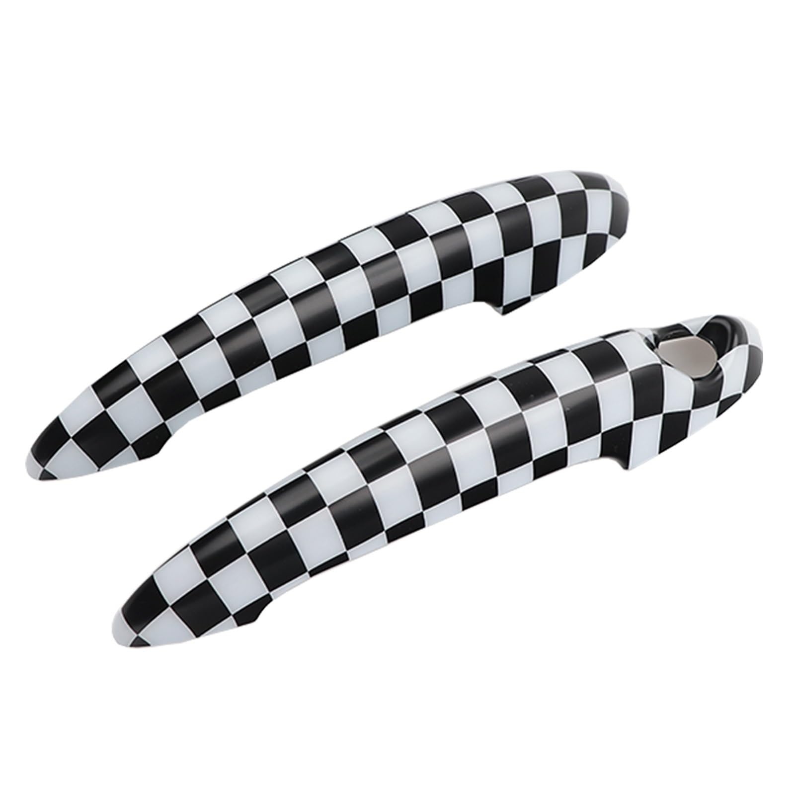 EQAUHYB Außentürgriffabdeckung Kompatibel Mit Mini Für Cooper S JCW Für R50 R52 Für R53 R55 R56 R57 R58 R59 R61 Auto-Außentürgriff-Dekorationsschale(Checker) von EQAUHYB