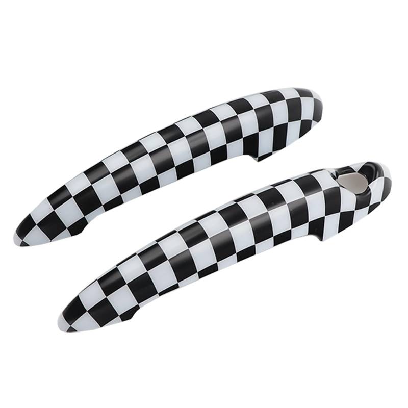 EQAUHYB Außentürgriffabdeckung Kompatibel Mit Mini Für Cooper S JCW Für R50 R52 Für R53 R55 R56 R57 R58 R59 R61 Auto-Außentürgriff-Dekorationsschale(Checker) von EQAUHYB