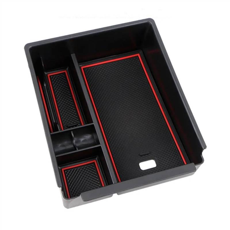 EQAUHYB Kompatibel Mit Hyundai Für Tucson NX4 2021 2022 Auto-Zentralsteuerung Armlehne Aufbewahrungsbox Auto-Innenausstattung Auto Tray Armlehne(Red) von EQAUHYB