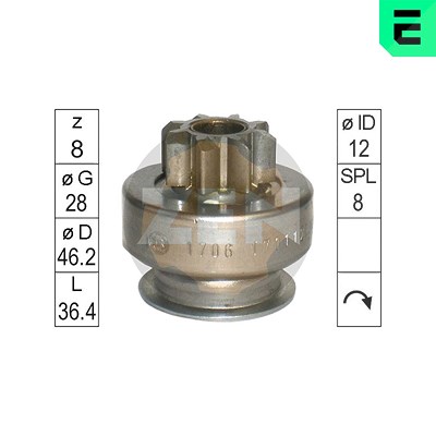 Era Freilaufgetriebe, Starter [Hersteller-Nr. ZN1706] für Chrysler, Hyundai, Mitsubishi, Subaru, Suzuki, Volvo von ERA