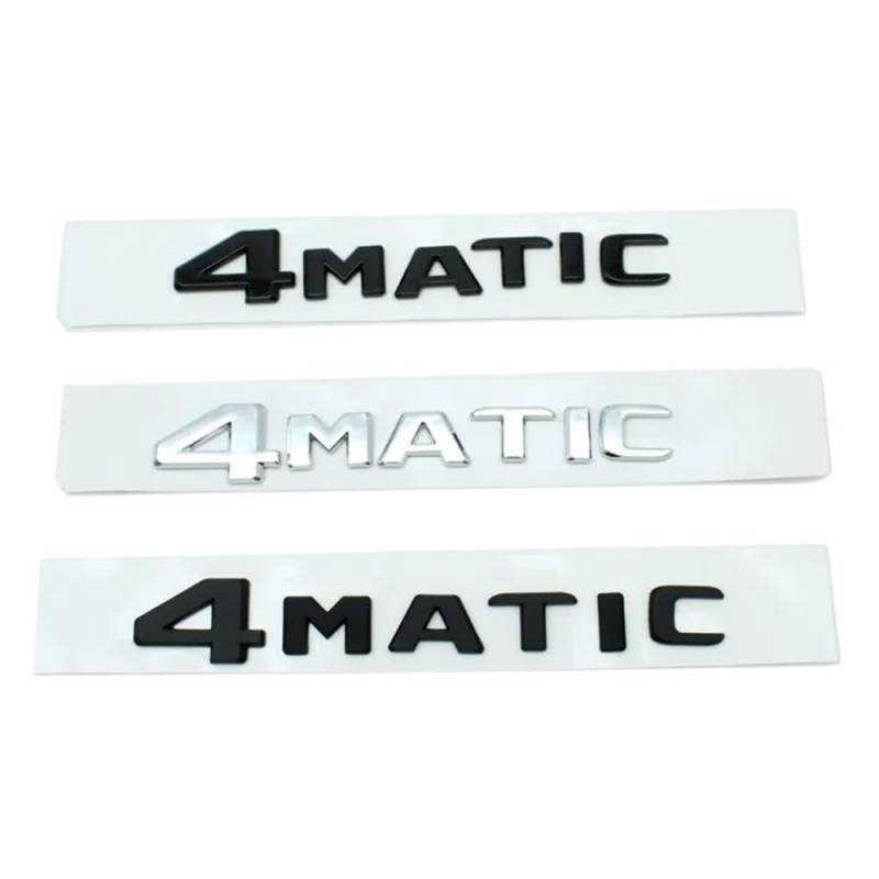 ERAKAFZTTK 3D ABS 4 Matic Logo 4MATIC Emblem Buchstaben Kofferraum Abzeichen Passend for Mercedes AMG CE ML GLC GLK CLA W204 W205 W212 4 Matic Aufkleber(Chrome) von ERAKAFZTTK