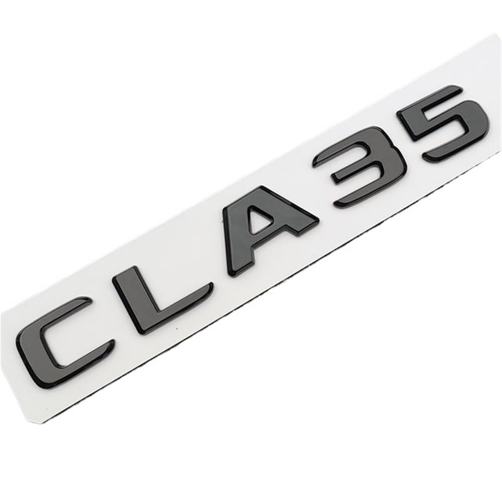 ERAKAFZTTK 3D ABS Schwarz Auto Hinten Stamm Abzeichen Aufkleber Logo CLA35 Turbo 4matic Emblem Fit for Mercedes CLA 35 AMG c118 C117 Zubehör(Glossy Black CLA35) von ERAKAFZTTK