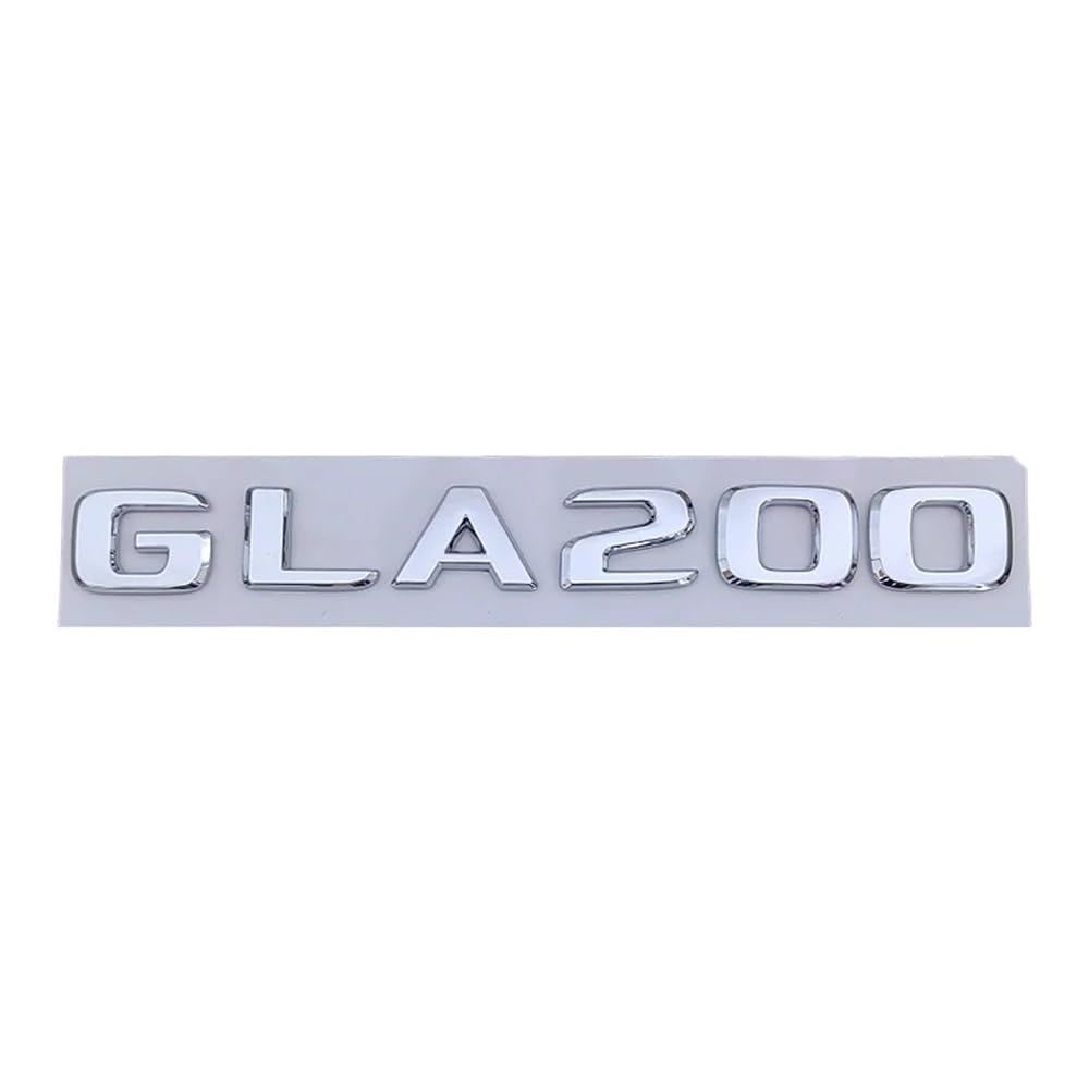 ERAKAFZTTK 3D Schwarz Chrom Auto Buchstaben Hinten Stamm Abzeichen Fit for Mercedes Benz GLA200 X156 H247 Emblem Logo Aufkleber Schriftzug zubehör(Chrome GLA200) von ERAKAFZTTK