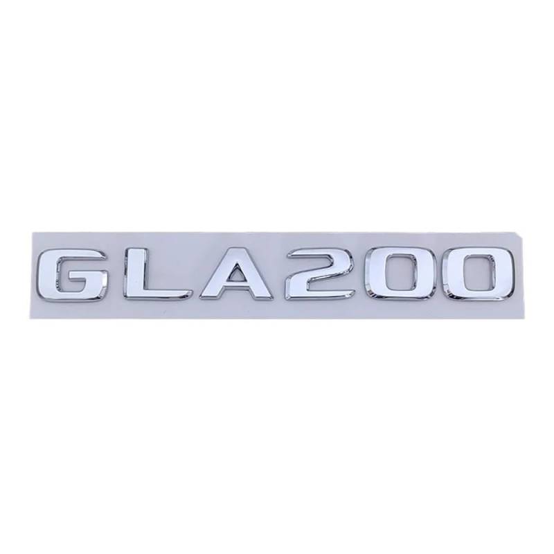 ERAKAFZTTK 3D Schwarz Chrom Auto Buchstaben Hinten Stamm Abzeichen Fit for Mercedes Benz GLA200 X156 H247 Emblem Logo Aufkleber Schriftzug zubehör(Chrome GLA200) von ERAKAFZTTK