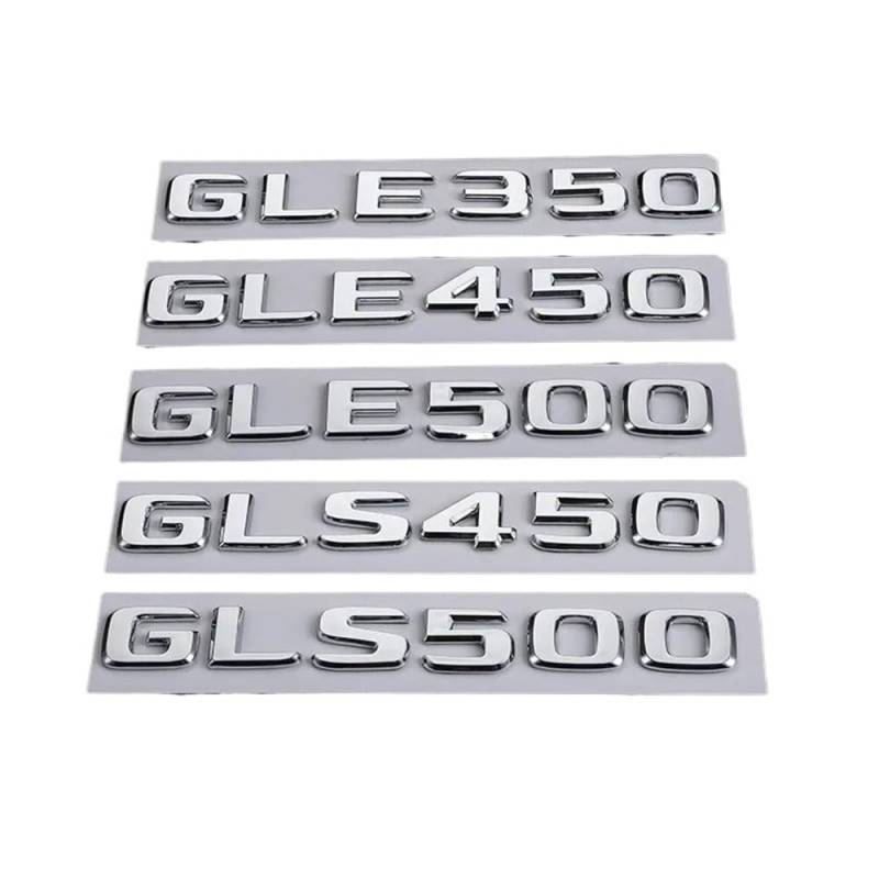 ERAKAFZTTK ABS 3D Chrom Buchstaben Kofferraum Emblem Logo Passend for Mercedes GLE 350 450 500 W166 W167 GLS 450 500 X166 X167 Schriftzug Zubehör(GLS450) von ERAKAFZTTK