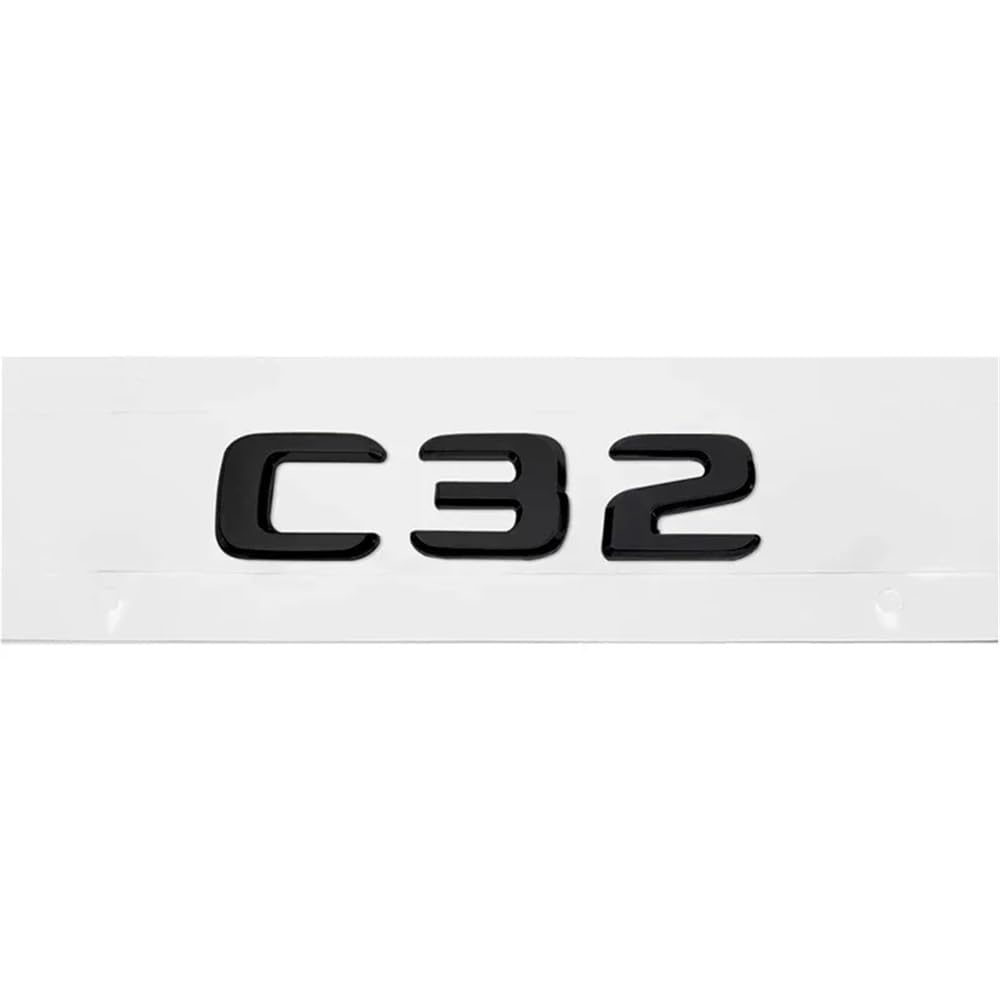 ERAKAFZTTK ABS Auto Hinten Stamm Emblem 3D Buchstaben Schwanz Box Aufkleber Abzeichen Fit for Mercedes Benz C32 C36 C55 C63 C200 c220 C230 C Klasse W204 W205(C32-Black) von ERAKAFZTTK