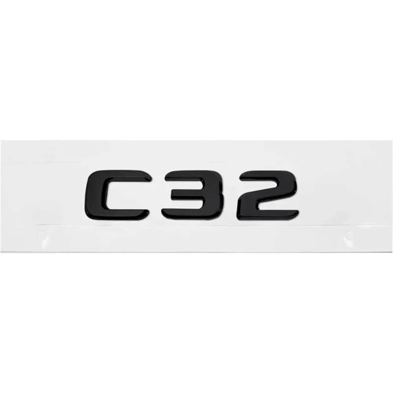 ERAKAFZTTK ABS Auto Hinten Stamm Emblem 3D Buchstaben Schwanz Box Aufkleber Abzeichen Fit for Mercedes Benz C32 C36 C55 C63 C200 c220 C230 C Klasse W204 W205(C32-Black) von ERAKAFZTTK