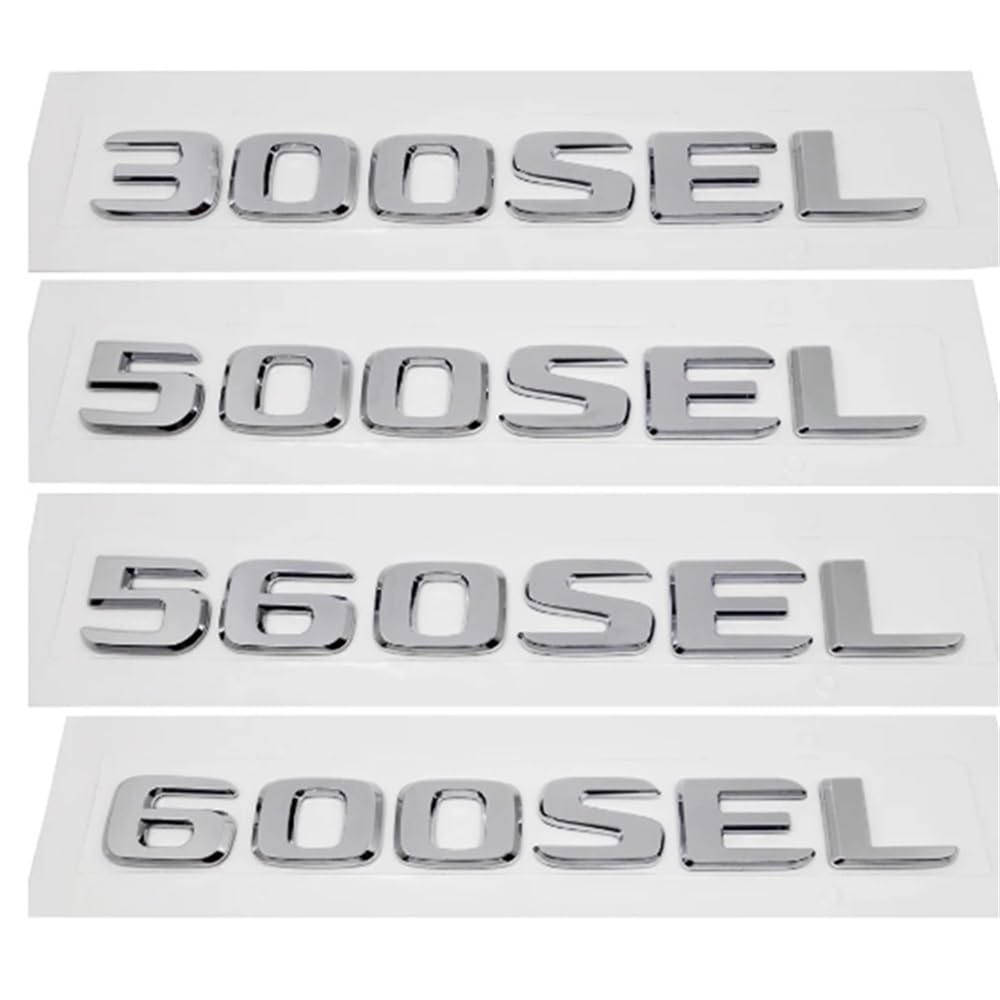 ERAKAFZTTK ABS-Kunststoff 300SEL 500SEL 560SEL 600SEL Kofferraum-hinteres Logo-Abzeichen-Emblem-Aufkleber passend for Mercedes Benz S-Klasse W126 W140 W220 W221 W222(300SEL) von ERAKAFZTTK