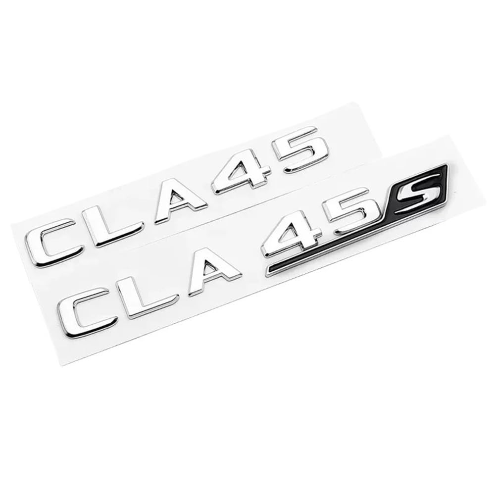 ERAKAFZTTK ABS Kunststoff Logo Auto Brief Aufkleber Stamm Aufkleber Fit for Mercedes CLA45 AMG C117 W117 CLA45S W118 C118 Auto Aufkleber zubehör(CLA45) von ERAKAFZTTK