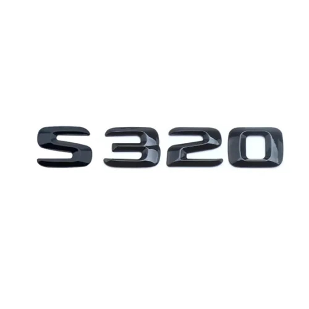 ERAKAFZTTK ABS Schwarz Buchstaben Kofferraum Abzeichen S320 S350 S400 S450 S500 S600 4MATIC Emblem Logo Fit for Mercedes W223 W222 Auto Zubehör(S320) von ERAKAFZTTK