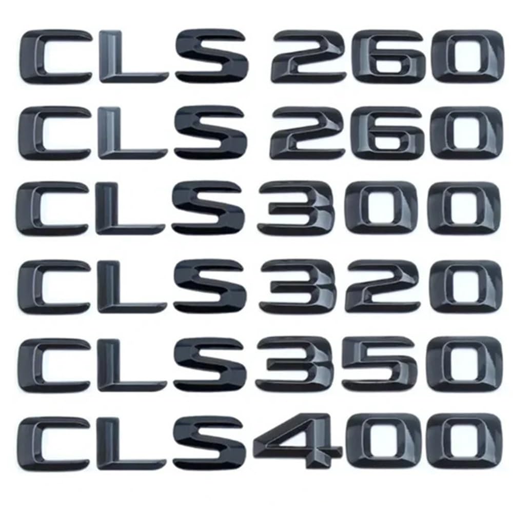 ERAKAFZTTK ABS Schwarze Buchstaben 3D Kofferraum Abzeichen Emblem Logo passend for Mercedes W218 W219 CLS220 CLS260 CLS300 CLS320 CLS350 CLS400 Zubehör(CLS250) von ERAKAFZTTK