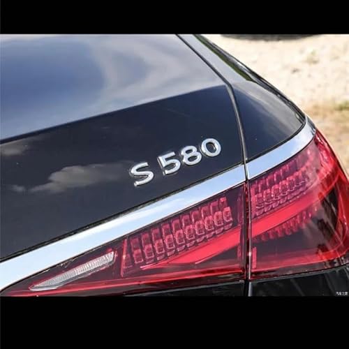 ERAKAFZTTK Chrom-Etters S480 S580 S680 V12 Emblem passend for Maybach S-Klasse Kofferraum hinten W221 W222 Logo-Aufkleber(S580) von ERAKAFZTTK