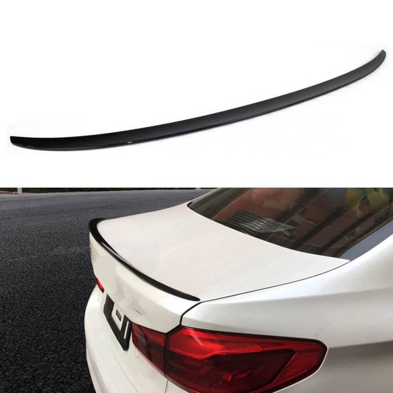 Erbv Auto Hinten Kofferraum Spoiler Heck Flügel Lippe, Für BMW 5Er G30 G38 2018-2022, Abs-Kunststoff, Glänzend Schwarz, Kohlefaser-Optik von ERBV