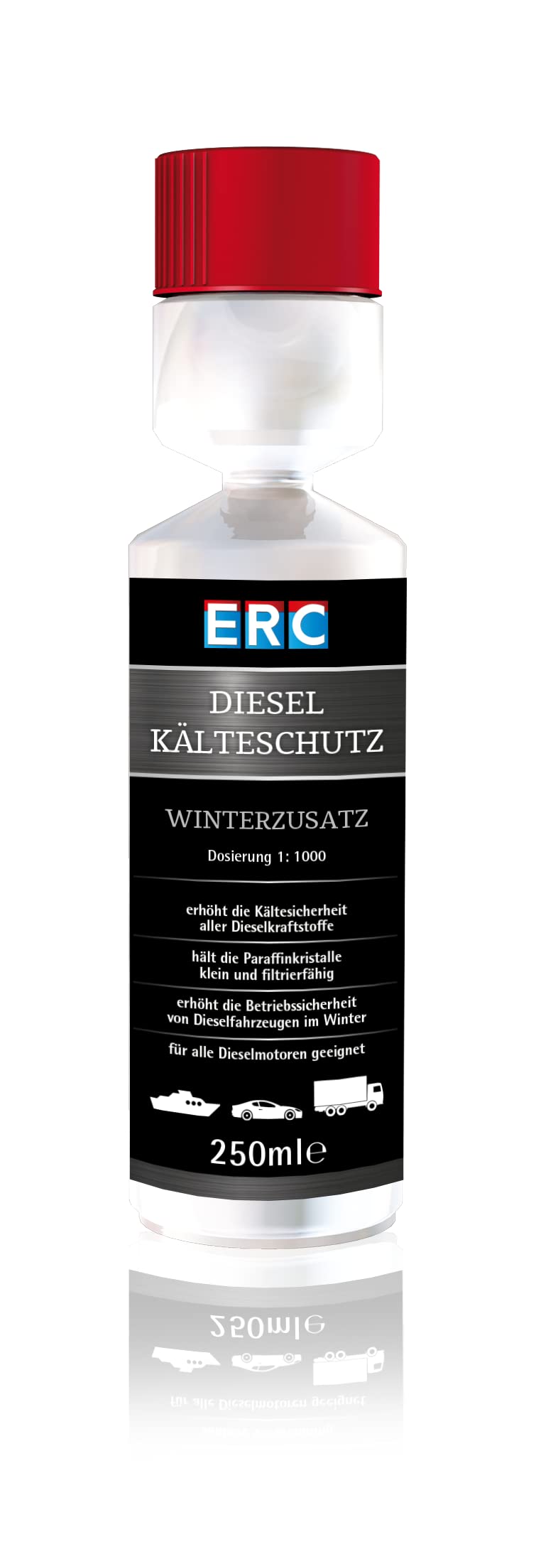 ERC Diesel Kälteschutz 250ml Dosierflasche, erhöht die Kältesicherheit des Diesels, Dosierung: 1:1000 von ERC